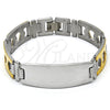 Stainless Steel Solid Bracelet, Polished, Two Tone, 03.114.0236.1.08
