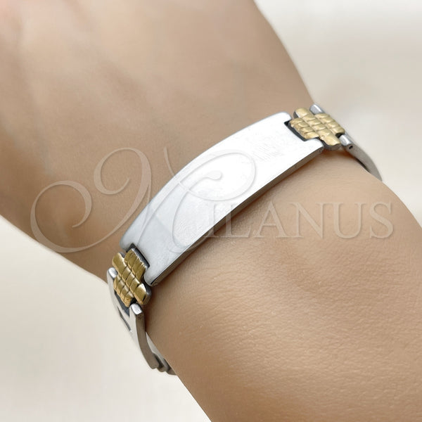 Stainless Steel Bracelet — Solid Bracelet Polished Two Tone 03. 14 MM — alternate product view — SKU 114247 | Acero Inoxidable brazalete — Solid Bracelet pulido Two Tone 03. 14 MM — SKU 114247