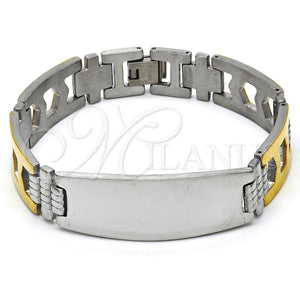 Stainless Steel Bracelet — Solid Bracelet Polished Two Tone 03. 14 MM — main product view — SKU 114247 | Acero Inoxidable brazalete — Solid Bracelet pulido Two Tone 03. 14 MM — SKU 114247