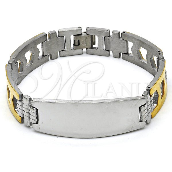 Stainless Steel Bracelet — Solid Bracelet Polished Two Tone 03. 14 MM — main product view — SKU 114247 | Acero Inoxidable brazalete — Solid Bracelet pulido Two Tone 03. 14 MM — SKU 114247