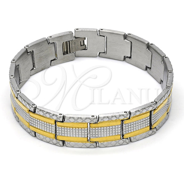 Stainless Steel Solid Bracelet, Polished, Two Tone, 5.244.002.08