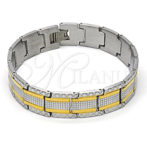 Stainless Steel Solid Bracelet, Polished, Two Tone, 5.244.002.08