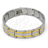Stainless Steel Solid Bracelet, Polished, Two Tone, 5.244.002.08