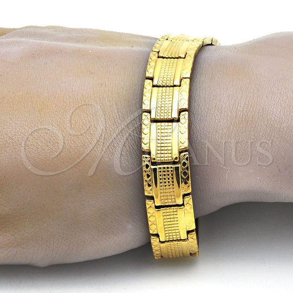 Stainless Steel Bracelet — Solid Bracelet Diamond Cutting 5. 13 MM Thickness — alternate product view — SKU 114258 | Acero Inoxidable brazalete — Solid Bracelet Diamond Cutting 5. 13 MM Thickness — SKU 114258