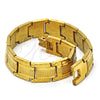 Stainless Steel Solid Bracelet, Diamond Cutting Finish, Golden Finish, 5.244.002.2.08 (13 MM Thickness, 8 Inches Length)
