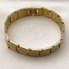 Stainless Steel Solid Bracelet, Diamond Cutting Finish, Golden Finish, 5.244.002.2.08 (13 MM Thickness, 8 Inches Length)