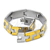 Stainless Steel Solid Bracelet, Greek Key Design, Polished, Steel Finish, 5.247.010.1.09 (12 MM Thickness, 9 Inches Length)
