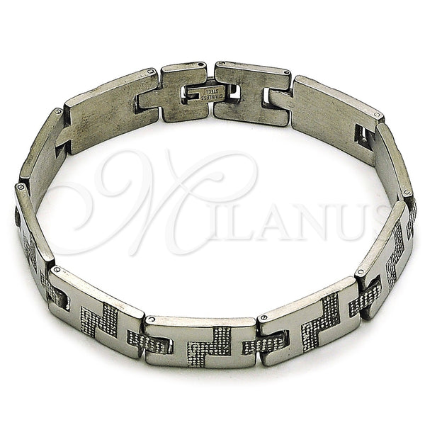 Stainless Steel Bracelet — Solid Bracelet Greek Key Design Polished 5. 12 — main product view — SKU 114259 | Acero Inoxidable brazalete — Solid Bracelet Greek Key diseño pulido 5. 12 — SKU 114259