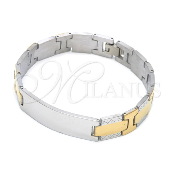 Stainless Steel Solid Bracelet, Polished, Two Tone, 03.114.0247.08