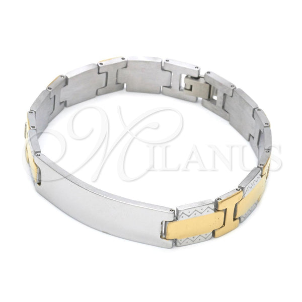 Stainless Steel Bracelet — Solid Bracelet Polished Two Tone 03. 12 MM — main product view — SKU 114265 | Acero Inoxidable brazalete — Solid Bracelet pulido Two Tone 03. 12 MM — SKU 114265