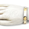 Stainless Steel Solid Bracelet, Polished, Golden Finish, 03.114.0247.1.08 (12 MM Thickness, 9 Inches Length)