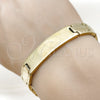 Stainless Steel Solid Bracelet, Polished, Golden Finish, 03.114.0247.1.08 (12 MM Thickness, 9 Inches Length)