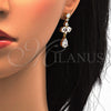 Oro Laminado Necklace and Earring, Gold Filled Style Teardrop Design, with White Cubic Zirconia, Polished, Golden Finish, 06.221.0005