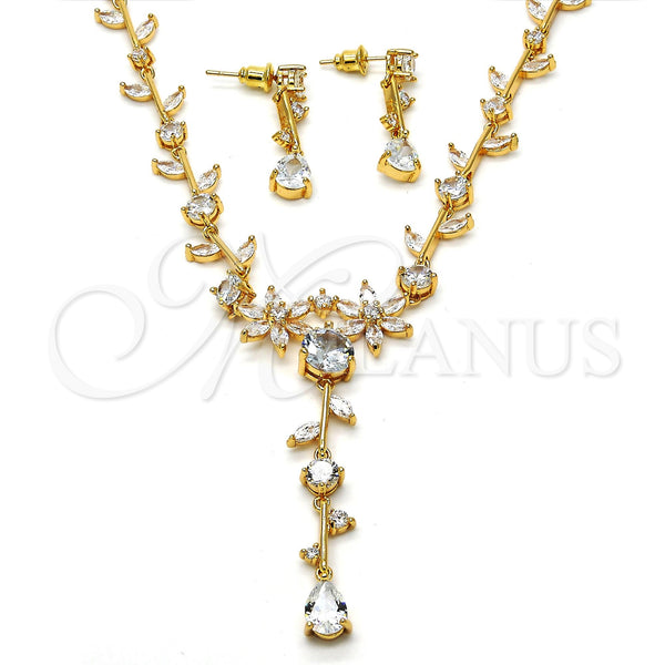 Gold Filled Ring — Necklace and Earring Flower and Leaf Design with — main product view — SKU 114322 | Oro Laminado anillo — Necklace and Earring flor and Leaf diseño with — SKU 114322