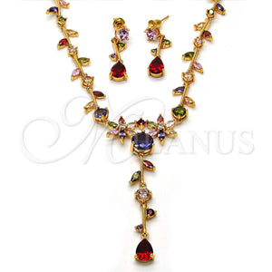 Gold Filled Ring — Necklace and Earring Flower and Leaf Design with — main product view — SKU 114323 | Oro Laminado anillo — Necklace and Earring flor and Leaf diseño with — SKU 114323