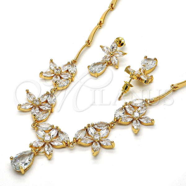 Gold Filled Ring — Necklace and Earring Flower and Teardrop Design with — alternate product view — SKU 114324 | Oro Laminado anillo — Necklace and Earring flor and Teardrop diseño with — SKU 114324