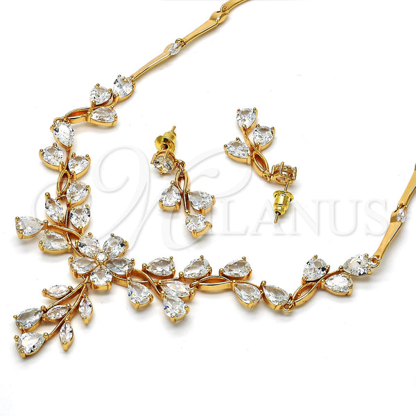 Gold Filled Ring — Necklace and Earring Flower and Leaf Design with — alternate product view — SKU 114325 | Oro Laminado anillo — Necklace and Earring flor and Leaf diseño with — SKU 114325