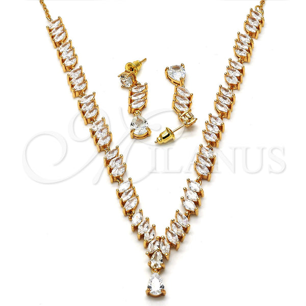 Gold Filled Ring — Necklace and Earring Teardrop Design with White Cubic — alternate product view — SKU 114327 | Oro Laminado anillo — Necklace and Earring Teardrop diseño with blanco Cubic — SKU 114327