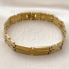 Stainless Steel Solid Bracelet, Polished, Golden Finish, 03.114.0283.08 (12 MM Thickness, 8 Inches Length)