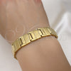 Stainless Steel Solid Bracelet, Brushed Finish, Golden Finish, 03.114.0284.08 (14 MM Thickness, 8 Inches Length)