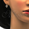 Oro Laminado Huggie Hoop, Gold Filled Style with Sapphire Blue and White Crystal, Polished, Golden Finish, 02.165.0145.3