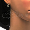 Oro Laminado Huggie Hoop, Gold Filled Style with Sapphire Blue and White Crystal, Polished, Golden Finish, 02.165.0145.3