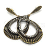 Oro Laminado Long Earring, Gold Filled Style Teardrop Design, with Black Crystal, Black Enamel Finish, Golden Finish, 02.268.0038