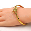 Oro Laminado Individual Bangle, Gold Filled Style Lion Design, Polished, Golden Finish, 07.185.0004.1.05 (05 MM Thickness, Size 5 (2.50 Diameter))