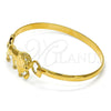 Oro Laminado Individual Bangle, Gold Filled Style Lion Design, Polished, Golden Finish, 07.185.0004.1.05 (05 MM Thickness, Size 5 (2.50 Diameter))