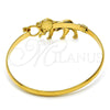Oro Laminado Individual Bangle, Gold Filled Style Lion Design, Polished, Golden Finish, 07.185.0004.1.05 (05 MM Thickness, Size 5 (2.50 Diameter))