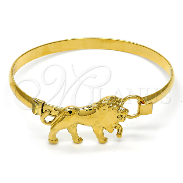 Gold Filled Jewelry — Individual Bangle Lion Design Polished 07. 05 MM — main product view — SKU 114505 | Oro Laminado joyería — Individual Bangle Lion diseño pulido 07. 05 MM — SKU 114505