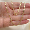 Oro Laminado Basic Necklace, Gold Filled Style Mariner Design, Polished, Golden Finish, 04.213.0030.24 (03 MM Thickness, 24 Inches Length)