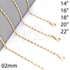 Oro Laminado Basic Necklace, Gold Filled Style Polished, Golden Finish, 04.213.0029.18 (0.60 Gauge, 02 MM Thickness, 18 Inches Length)