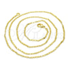 Oro Laminado Basic Necklace, Gold Filled Style Mariner Design, Polished, Golden Finish, 04.213.0051.24 (02 MM Thickness, 24 Inches Length)