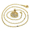Oro Laminado Pendant Necklace, Gold Filled Style Elephant Design, with White Micro Pave, Polished, Golden Finish, 04.233.0003.18 (02 MM Thickness, 18 Inches Length)