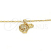 Oro Laminado Pendant Necklace, Gold Filled Style Elephant Design, with White Micro Pave, Polished, Golden Finish, 04.233.0006.18 (02 MM Thickness, 18 Inches Length)