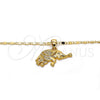 Oro Laminado Pendant Necklace, Gold Filled Style Elephant Design, with White Micro Pave, Polished, Golden Finish, 04.233.0012.18 (02 MM Thickness, 18 Inches Length)