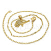 Oro Laminado Pendant Necklace, Gold Filled Style Elephant Design, with White Micro Pave, Polished, Golden Finish, 04.233.0012.18 (02 MM Thickness, 18 Inches Length)
