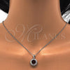 Sterling Silver Earring and Pendant Adult Set, with White and Ruby Cubic Zirconia, Polished, Rhodium Finish, 10.286.0024.3