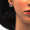 Sterling Silver Earring and Pendant Adult Set, with White and Ruby Cubic Zirconia, Polished, Rhodium Finish, 10.286.0024.3