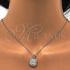 Sterling Silver Earring and Pendant Adult Set, with White Cubic Zirconia, Polished, Rhodium Finish, 10.286.0026.2