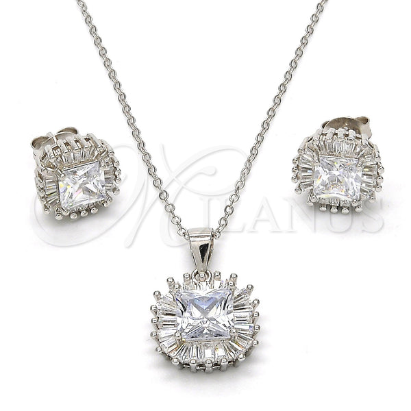 Sterling Silver Ring — Earring and Pendant Adult Set with White Cubic — main product view — SKU 114642 | Plata 925 anillo — Earring and Pendant Adult Set with blanco Cubic — SKU 114642