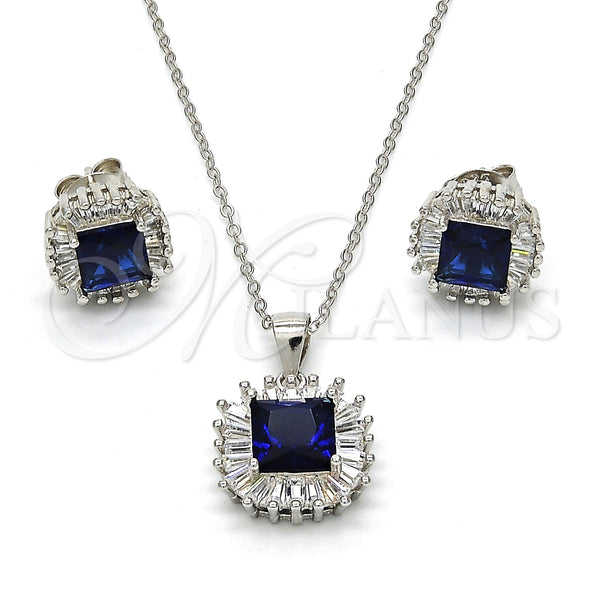 Sterling Silver Ring — Earring and Pendant Adult Set with Sapphire Blue — main product view — SKU 114643 | Plata 925 anillo — Earring and Pendant Adult Set with Sapphire Blue — SKU 114643