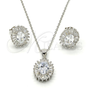 Sterling Silver Ring — Earring and Pendant Adult Set with White Cubic — main product view — SKU 114644 | Plata 925 anillo — Earring and Pendant Adult Set with blanco Cubic — SKU 114644