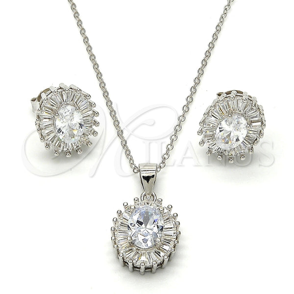 Sterling Silver Ring — Earring and Pendant Adult Set with White Cubic — main product view — SKU 114644 | Plata 925 anillo — Earring and Pendant Adult Set with blanco Cubic — SKU 114644