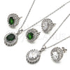 Sterling Silver Earring and Pendant Adult Set, with White Cubic Zirconia, Polished, Rhodium Finish, 10.286.0027.3