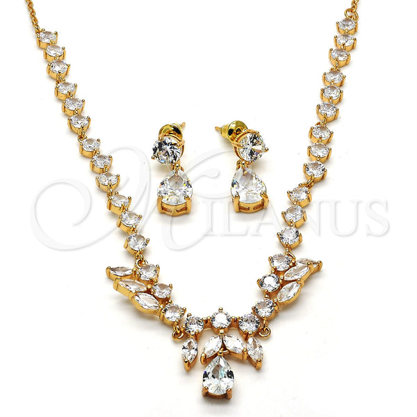 Gold Filled Ring — Necklace and Earring Teardrop and Leaf Design with — main product view — SKU 114691 | Oro Laminado anillo — Necklace and Earring Teardrop and Leaf diseño with — SKU 114691