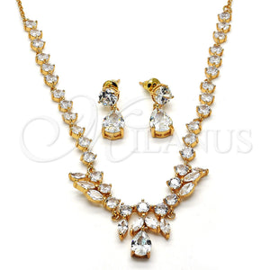 Gold Filled Ring — Necklace and Earring Teardrop and Leaf Design with — main product view — SKU 114691 | Oro Laminado anillo — Necklace and Earring Teardrop and Leaf diseño with — SKU 114691