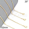 Oro Laminado Basic Necklace, Gold Filled Style Polished, Golden Finish, 04.213.0004.20 (02 MM Thickness, 20 Inches Length)