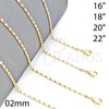 Oro Laminado Basic Necklace, Gold Filled Style Polished, Golden Finish, 04.213.0004.20 (02 MM Thickness, 20 Inches Length)